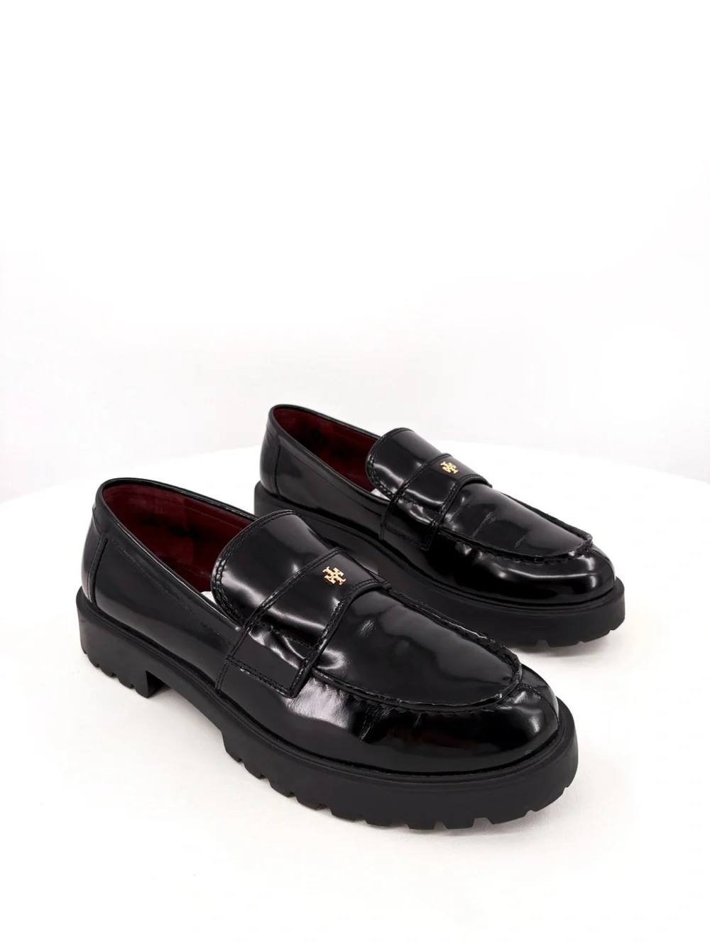 TORY BURCH Classic Lug Loafer Black Leather Platform Loafers 8.5